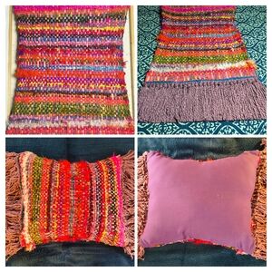 Vibrant Handwoven Accent Pillow